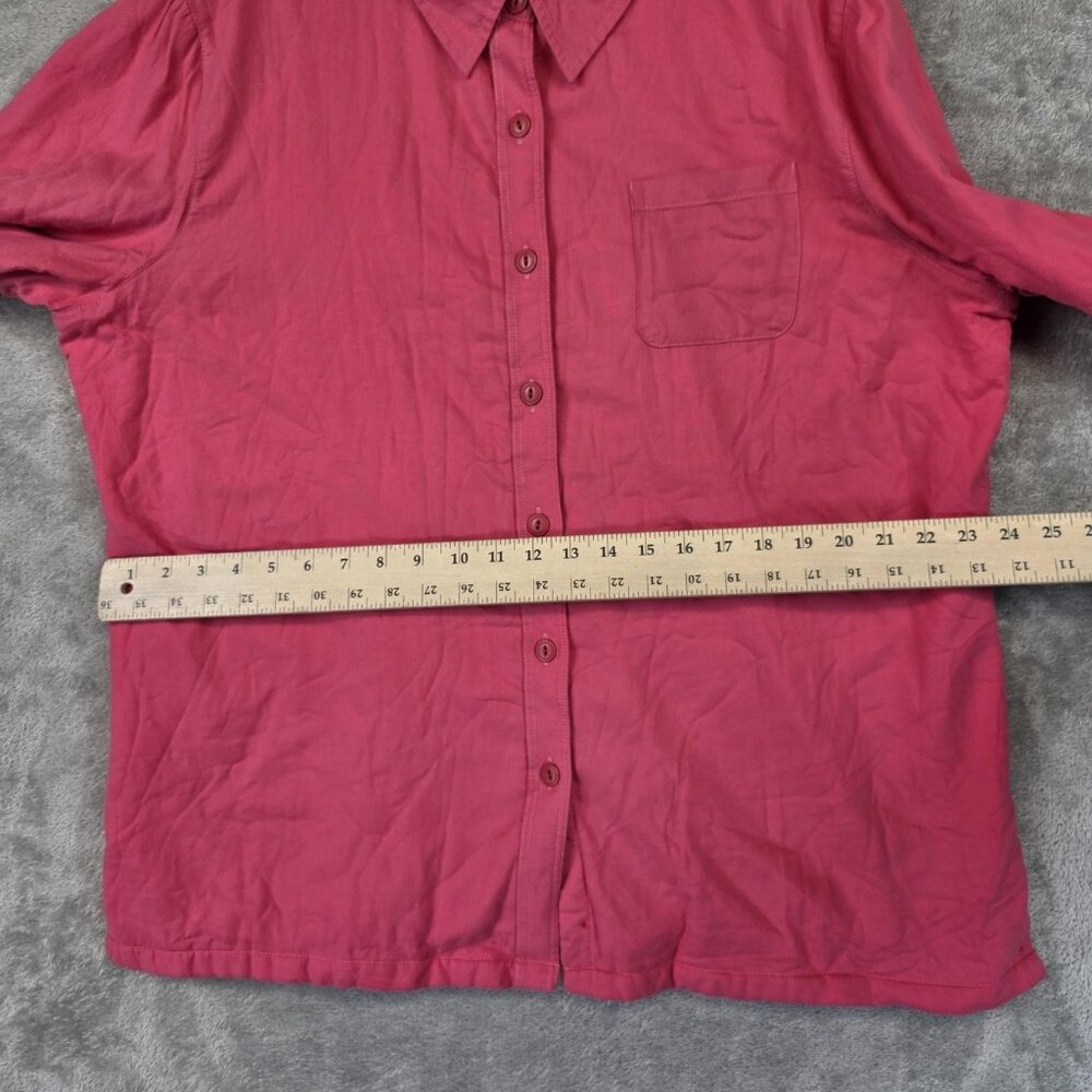 L.L. Bean Jacket Womens XL Pink Cotton Fleece Lined Button Front Shirt Jacket - Picture 9 of 10